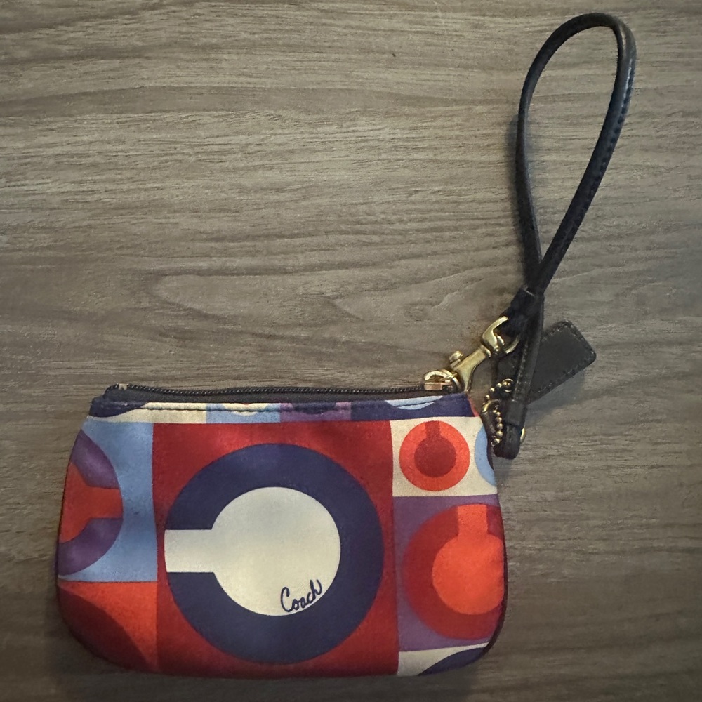 Coach Op Art Redort colorful Wristlet - Picture 2 of 5